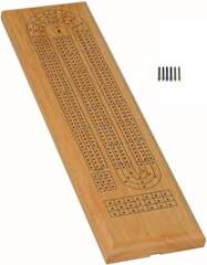 Wood Expressions Cribbage Solid Wood Continuous 3 Track Board with Metal Pegs